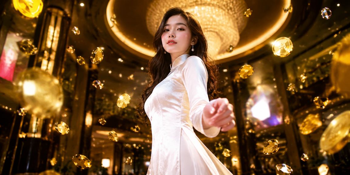 Người phụ nữ mặc áo dài trải nghiệm giải trí trực tuyến giữa khung cảnh Sa Pa tươi đẹp